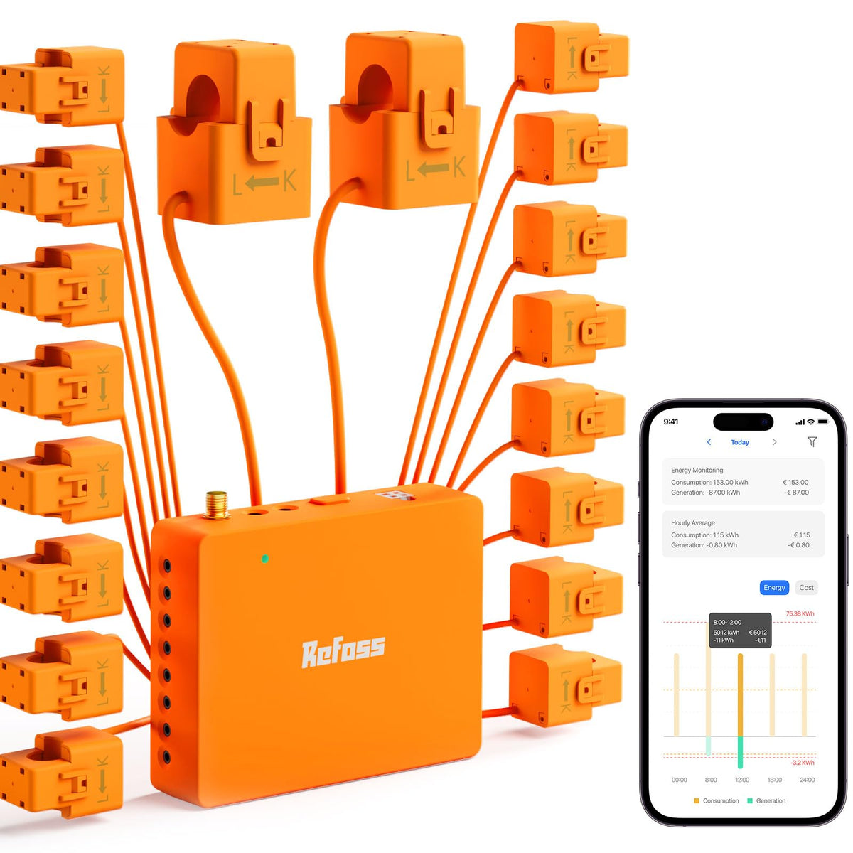 Refoss energy monitor with local UI showing real-time usage for privacy-focused homes