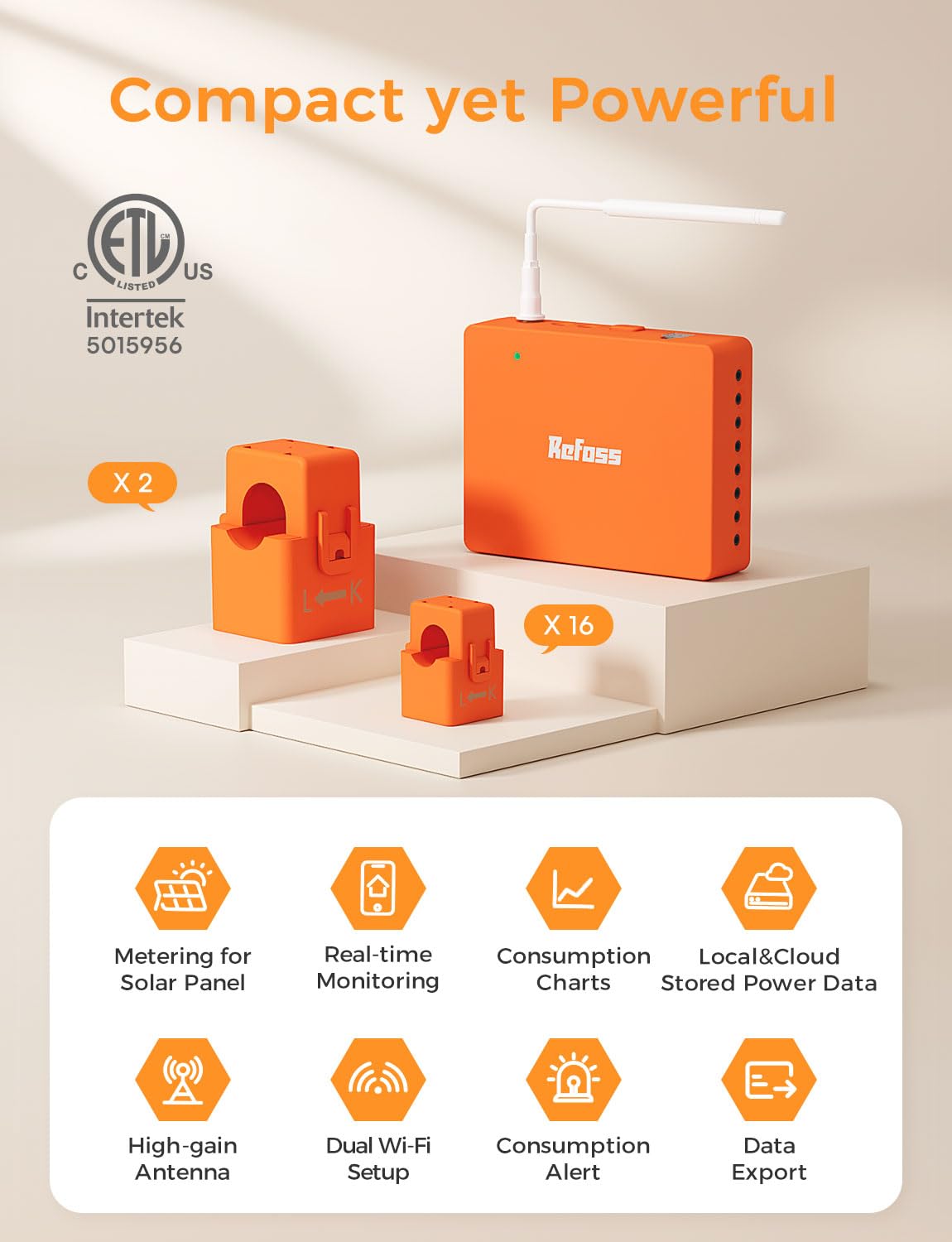 Refoss ETL-certified installation with clamp-on sensors ensures safe setup
