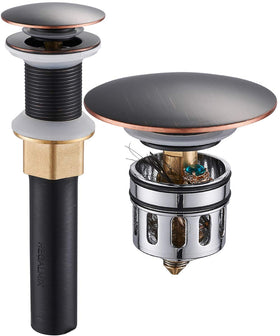 REGALMIX RWF082C bathroom sink drain assembly with built-in anti-clogging basket filters hair