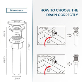 REGALMIX vessel sink drain easy installation lets you mount by hand.