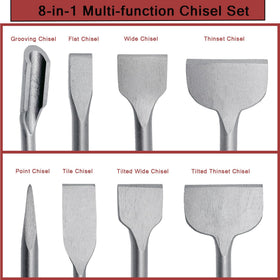 Regiis Tech SDS Plus flat chisel for leveling and straight cuts.