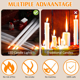 Reginary plastic LED candles with 3D wick for a realistic look.
