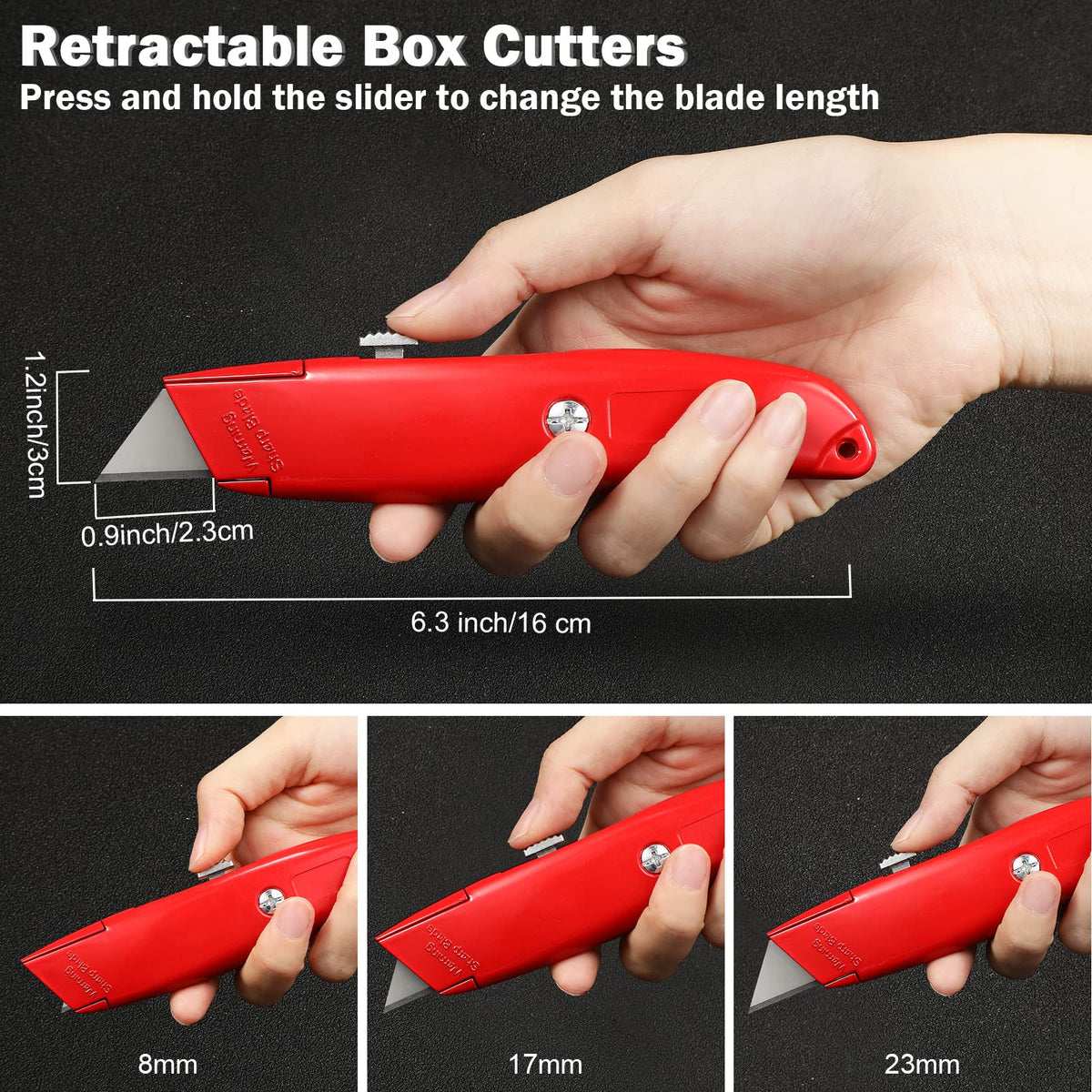 Reginary retractable blade lock – safe cutting with secure retraction.