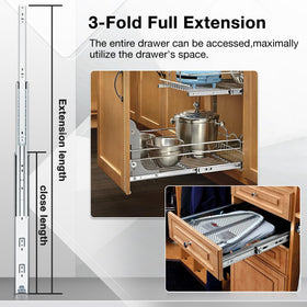 REGUDA heavy-duty drawer slide 18-inch full-extension for wide drawers and smooth operation