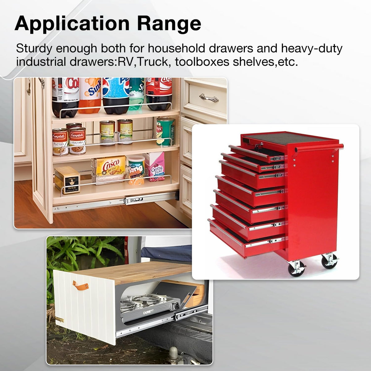 REGUDA heavy-duty drawer slide 20-inch full-extension offers durable, reliable access