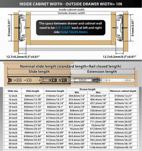 REGUDA heavy-duty drawer slide 22-inch full-extension designed to handle heavier loads