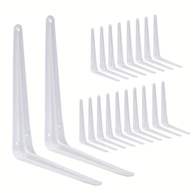 REHOYEE 20-pack shelf brackets shown on a wall for sturdy storage