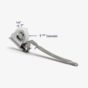 ReigaHood edge adjustment arm enables quick alignment with a flat screwdriver
