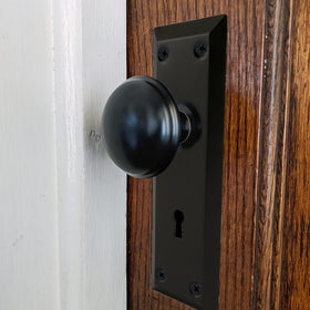 ReigaHood mortise lock set assembly image suitable for period style interiors.