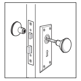 ReigaHood mortise lock set square spindle promotes smooth operation and alignment.