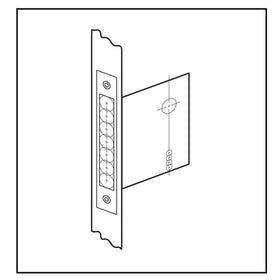 ReigaHood mortise lock set strike plate detail reinforces security for entryways.