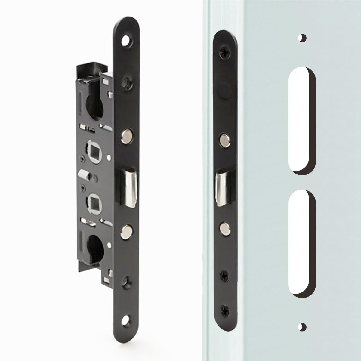 ReigaHood 2-point mortise lock on a Pella storm door enhances security.