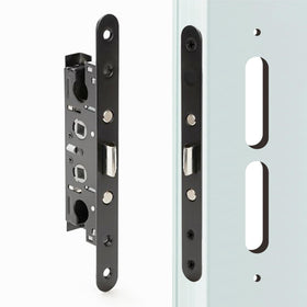 ReigaHood 2-point mortise lock on a Pella storm door enhances security.