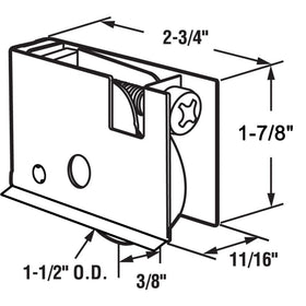 ReigaHood Pella roller assembly side view highlighting edge-adjustable housing.