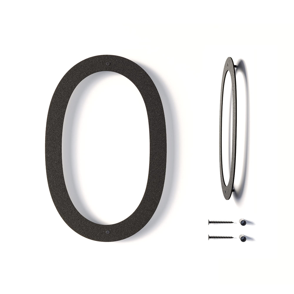 REINCARVATION 12-inch floating house numbers create a modern outdoor address display with a floating shadow.