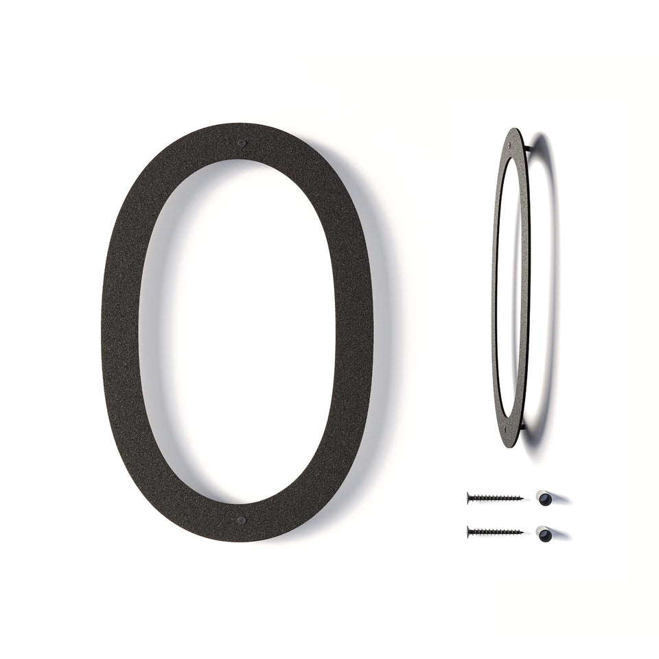 REINCARVATION 12-inch floating house numbers create a modern outdoor address display with a floating shadow.