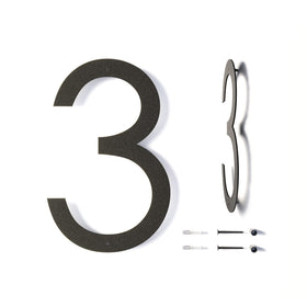REINCARVATION 12-inch floating house number on exterior wall for contemporary curb appeal