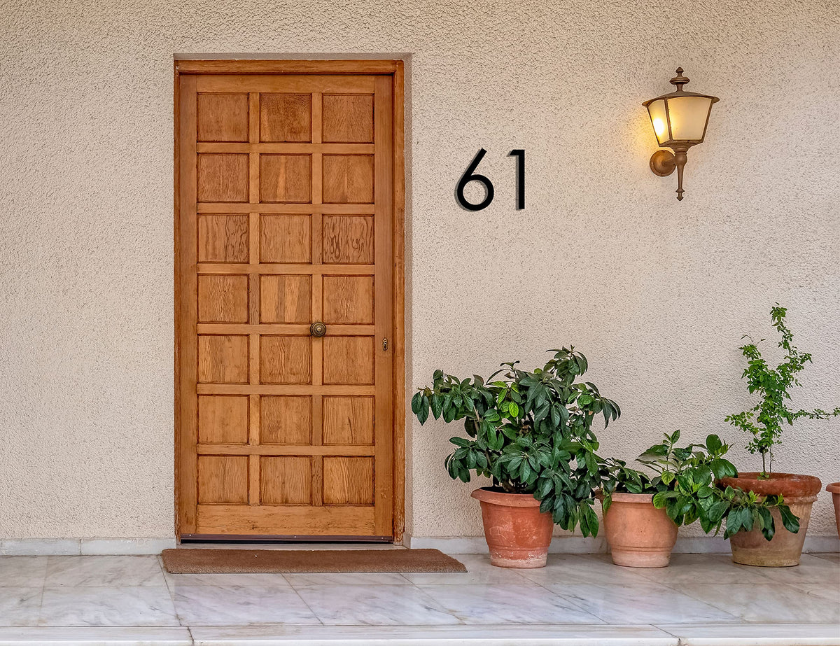 REINCARVATION 12-inch metal number mounts securely to walls for clear identification