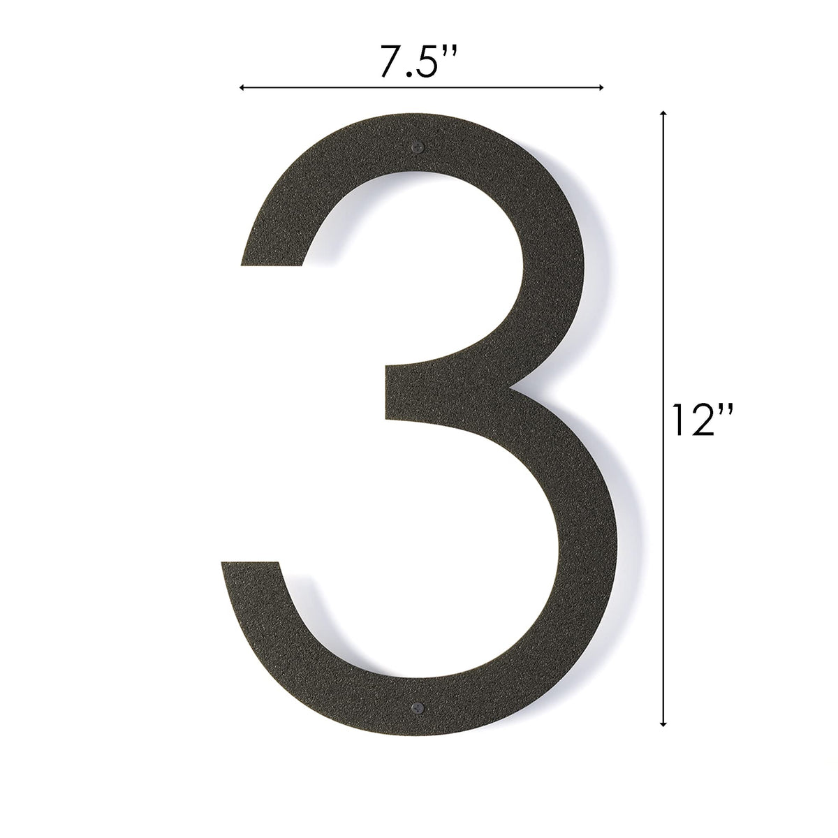 REINCARVATION black-coated metal address number with hardware included for easy outdoor mounting