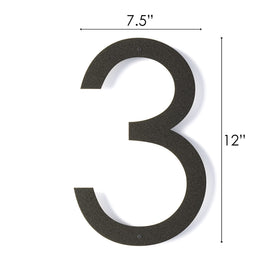 REINCARVATION black-coated metal address number with hardware included for easy outdoor mounting