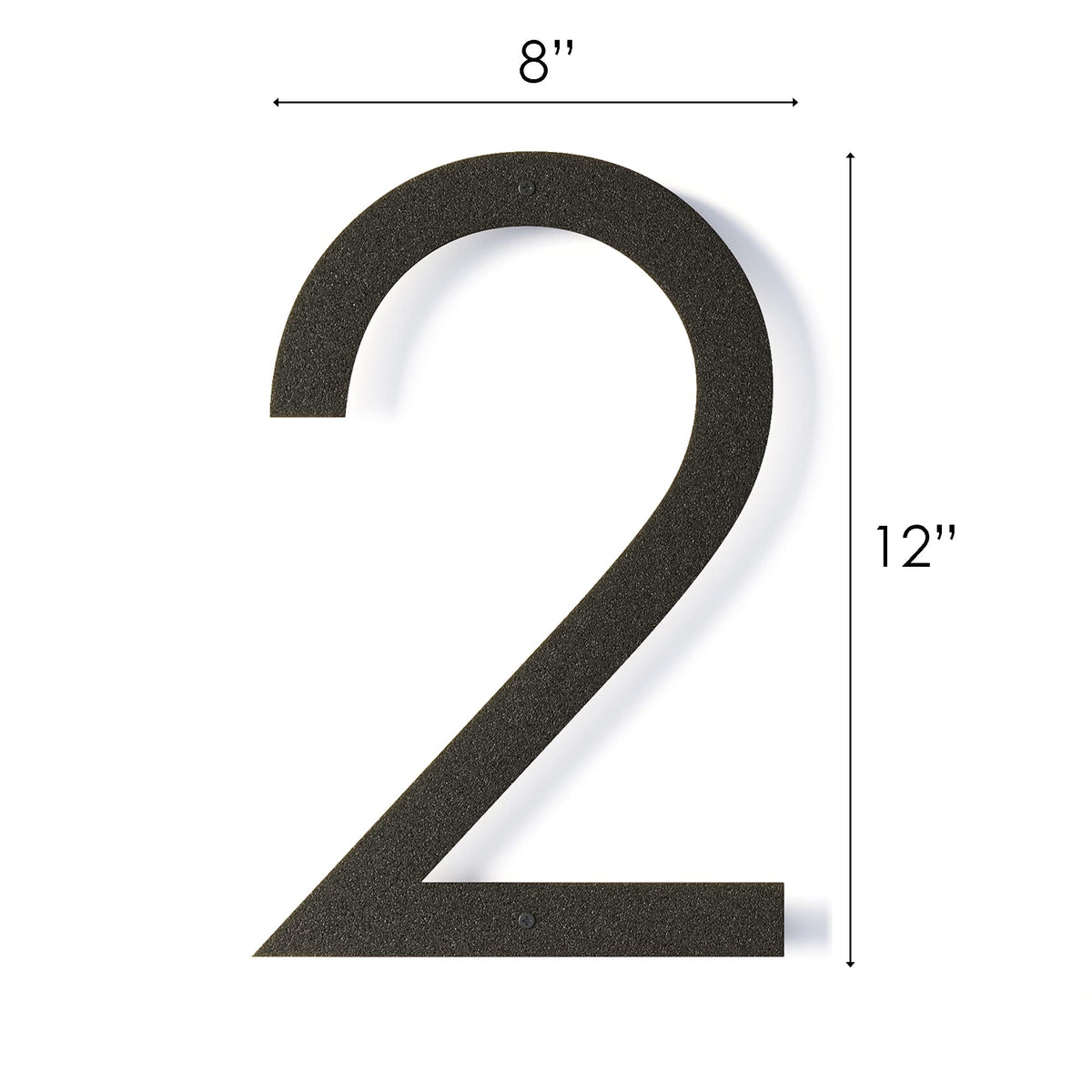 REINCARVATION black-coated metal house number close-up showing rust-resistant finish