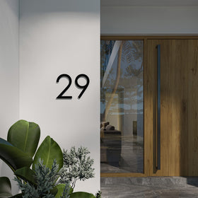 REINCARVATION modern-design house number enhances curb presence on exteriors