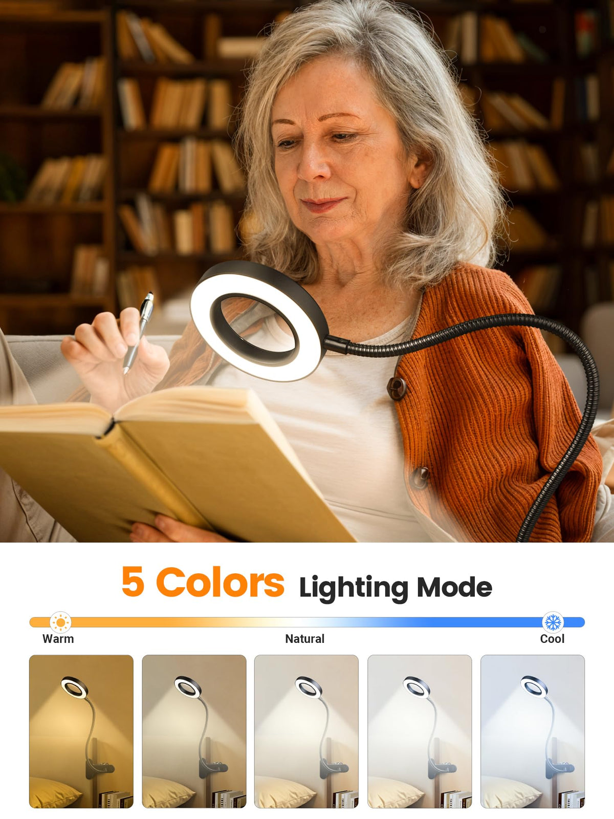 ReinHoo 750-lumen desk lamp with clip for secure table mounting