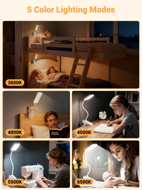 ReinHoo anti-scratch clamp securely attaches to desks or headboards.
