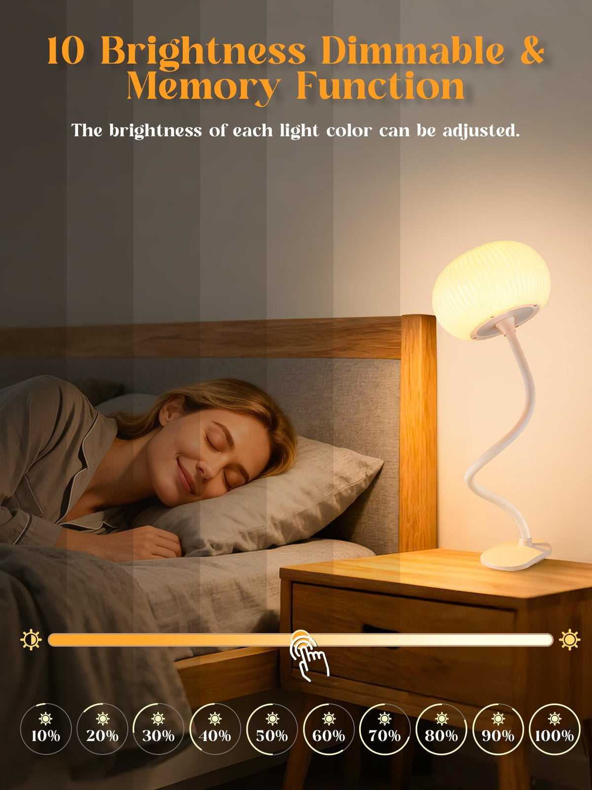 ReinHoo bedside light creates cozy ambiance for bedtime reading.