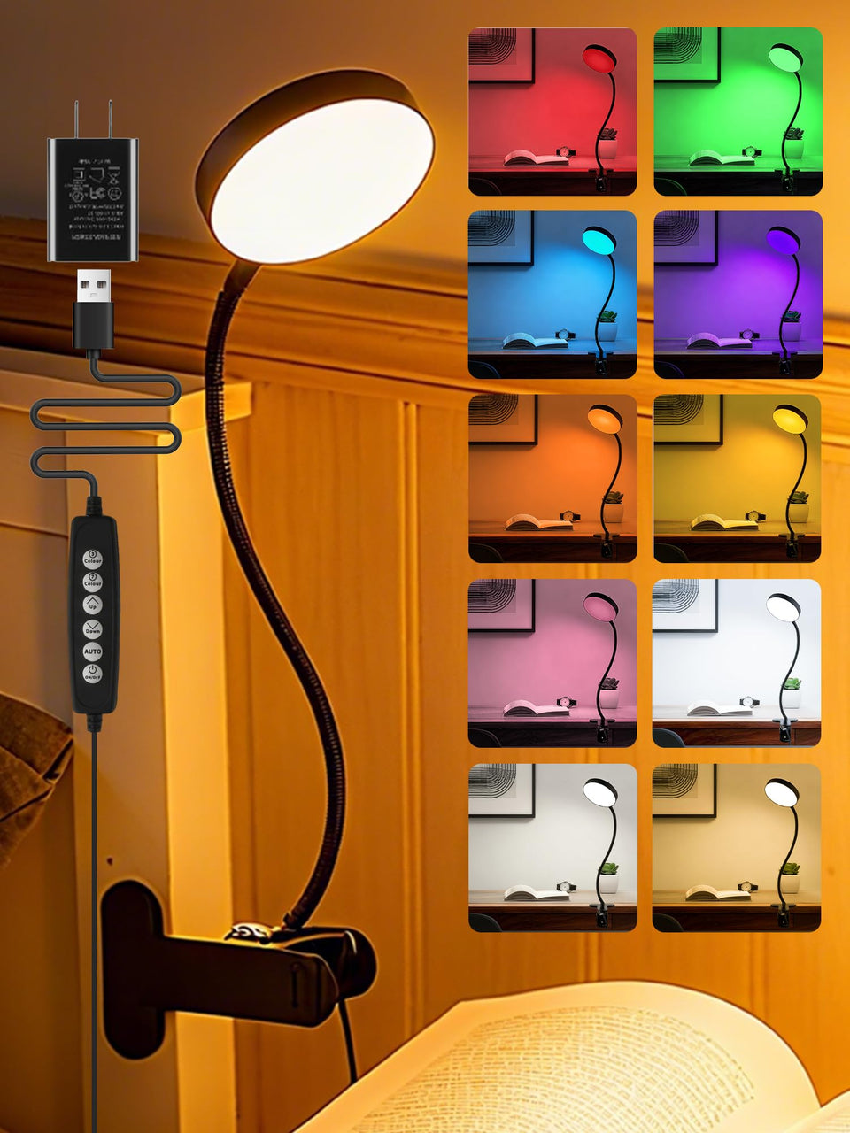 ReinHoo clip-on light shows full color range for versatile nighttime ambiance.