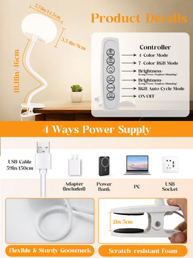 ReinHoo USB-powered lamp works with laptops and power banks.