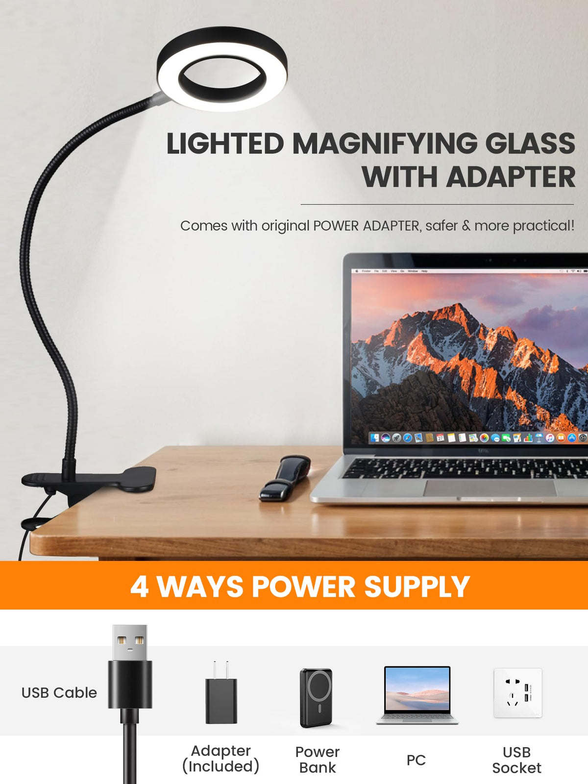 ReinHoo hands-free magnifier with light simplifies close-up tasks