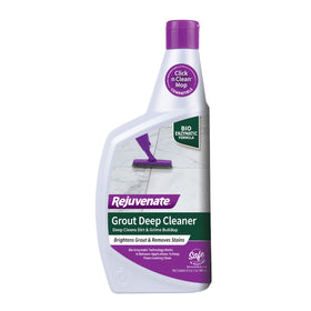 Rejuvenate Grout Deep Cleaner bottle pour shows easy application for deep grout cleaning