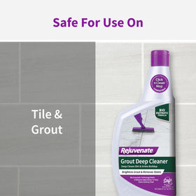 Rejuvenate Grout Deep Cleaner tiled surface reveals restoration of color and brightness