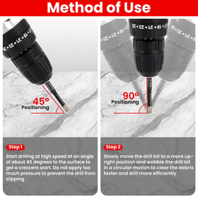 REKCKRUL diamond drill bit with hex shank ensures secure grip during use.