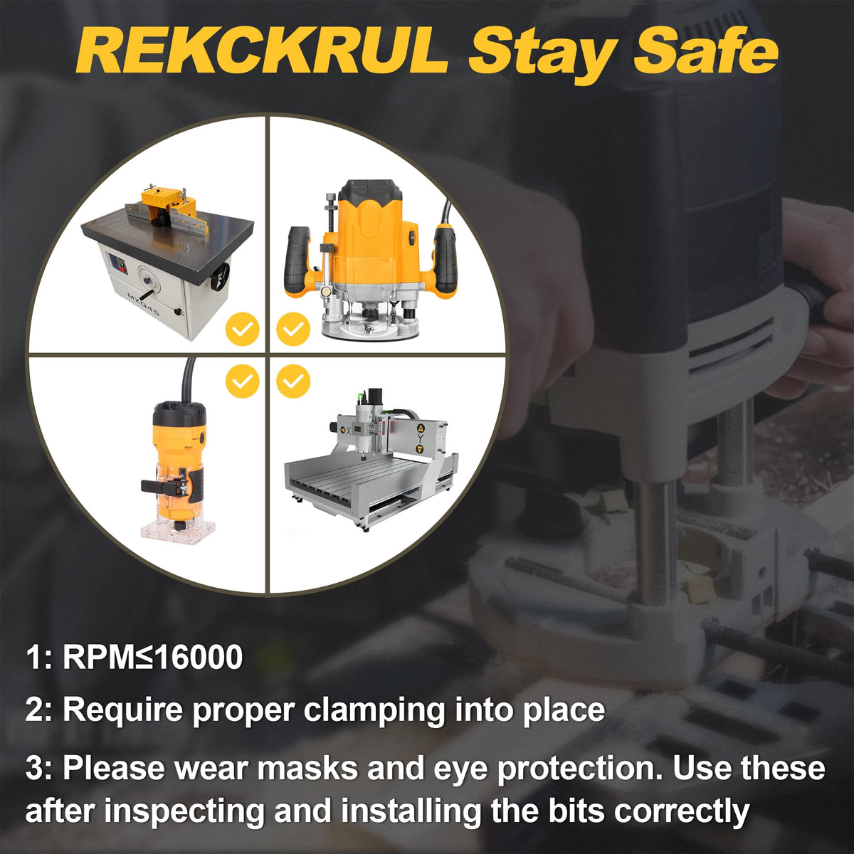 REKCKRUL router table use demonstrating safety and control for deep cuts