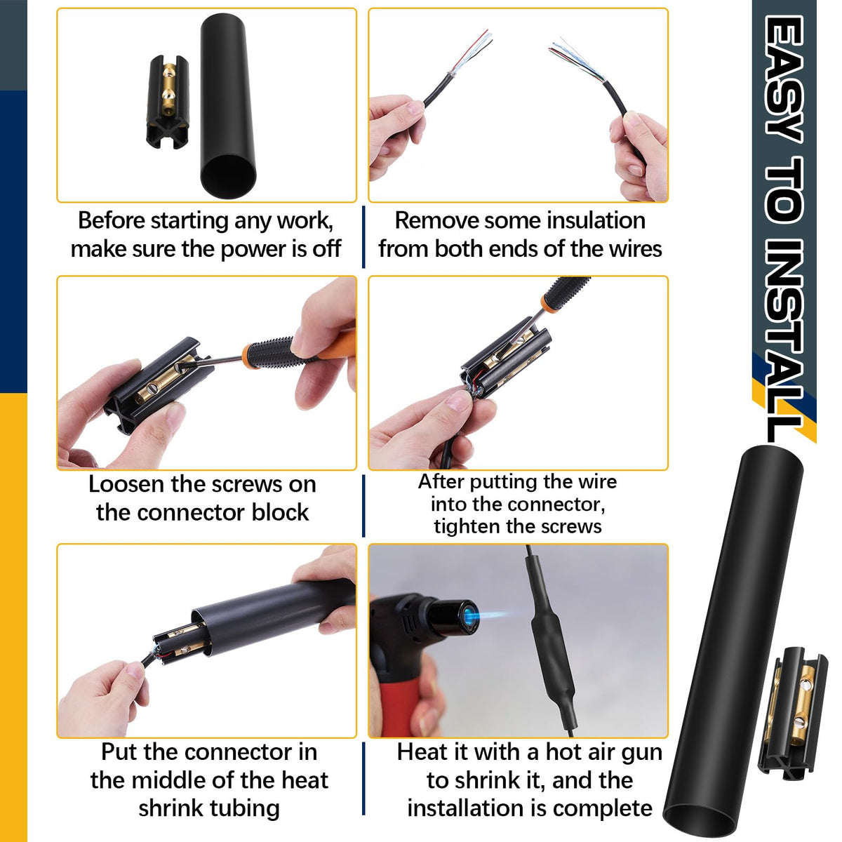 Relaxweex heat shrink tube sealing connections after heat activation