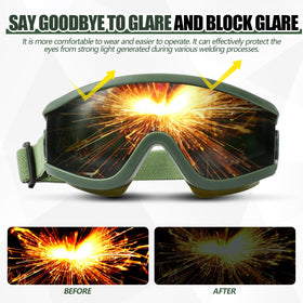 Relaxweex welding goggles providing full eye protection against UV, IR, sparks, debris