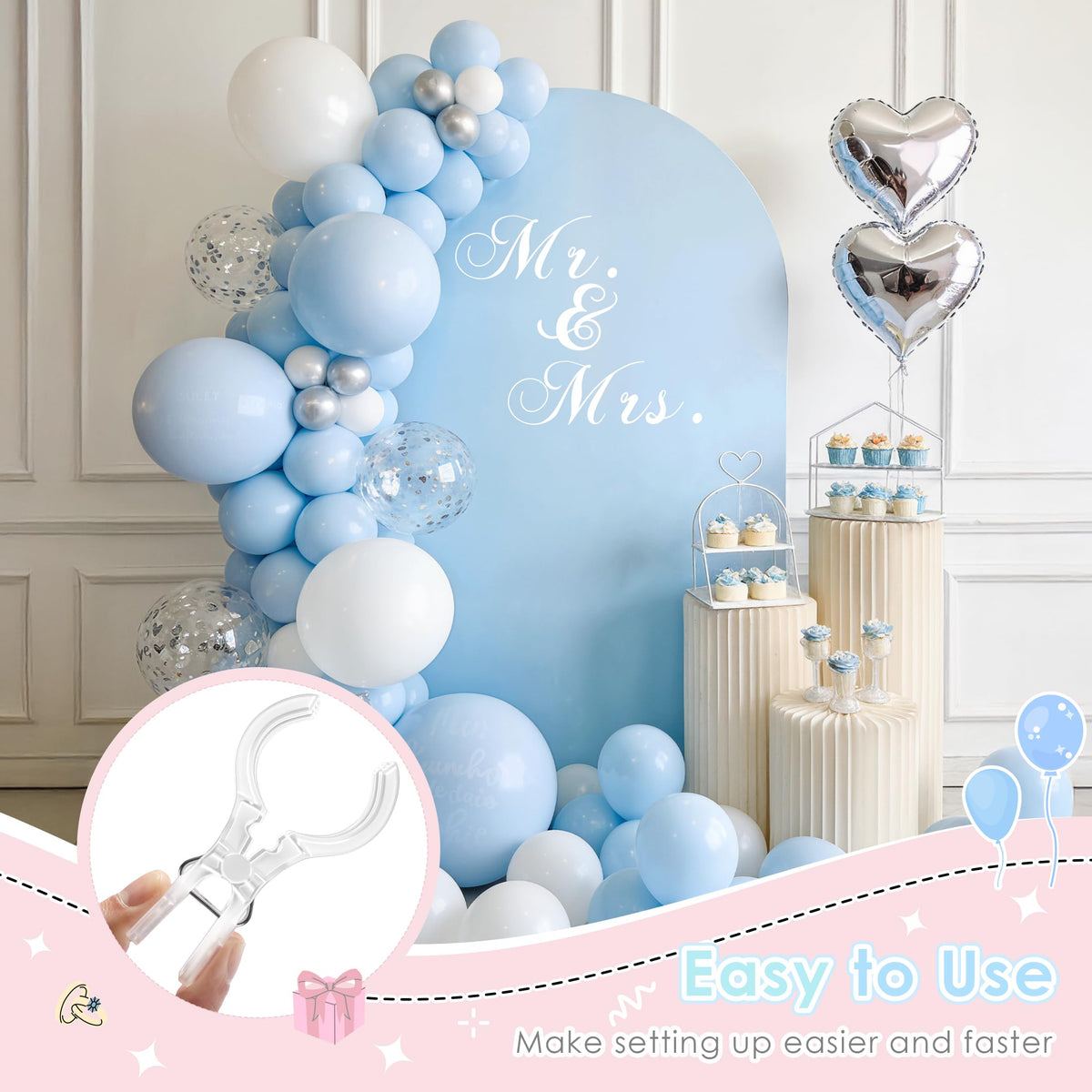 RELBRO transparent design clips vanish into balloon decor for a seamless look.