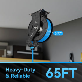 135° dual guide arms allow easy hose routing in tight spaces.