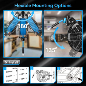Relhost 180-degree swivel bracket enables full mobility during work.