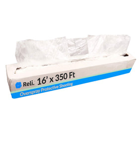Reli plastic sheeting white 16x350 roll protects surfaces during painting and auto body prep.