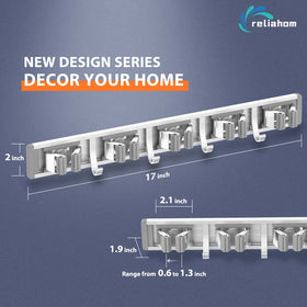 Reliahom broom holder durable silver finish complements modern spaces.