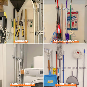 Reliahom wall-mounted rack saves vertical space in kitchen, laundry, or garage.