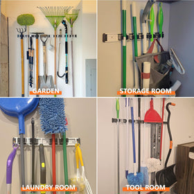 Reliahom durable mounting design secures long-handled tools for easy handling