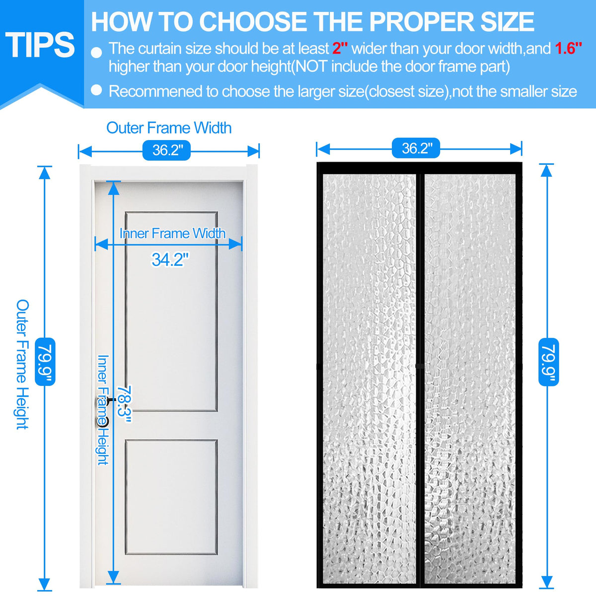 RELIANCER waterproof EVA door cover blocks drafts with durable EVA material