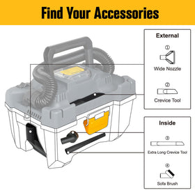 ReliaRoads RCSV-20 includes upholstery and crevice attachments for versatile tasks.