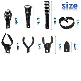 Relioky drain snake attachment cut-heads close-up highlights rust-resistant steel for durability.