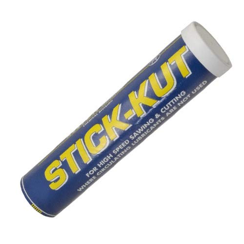 Relton Stick-Kut 15 oz wax on a saw blade for smoother cutting.