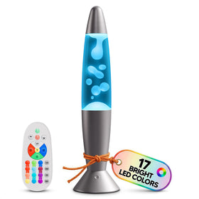 Reluen 13.5-inch LED liquid motion lamp with remote creates cozy mood lighting.